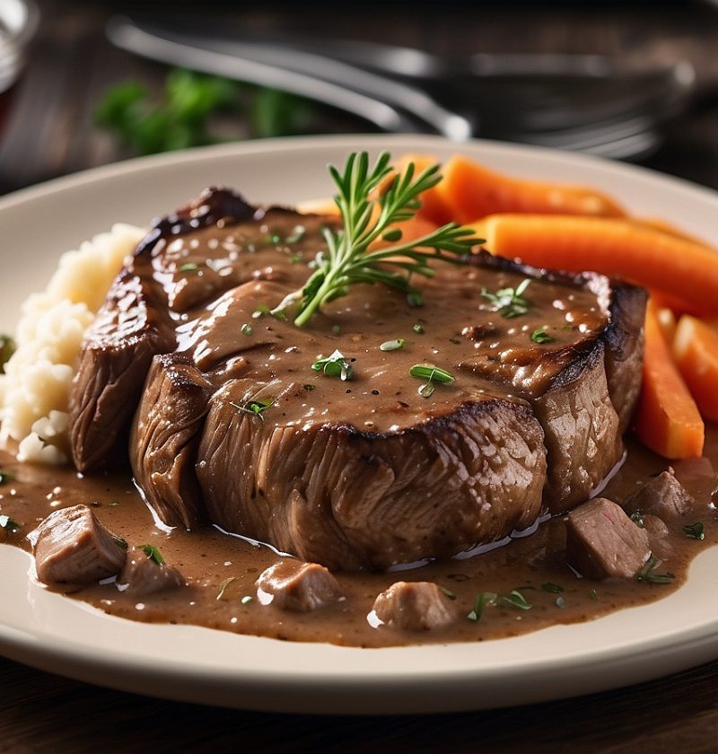 Savory Delight: Flavorful Steak Tips with Rich Gravy Recipe