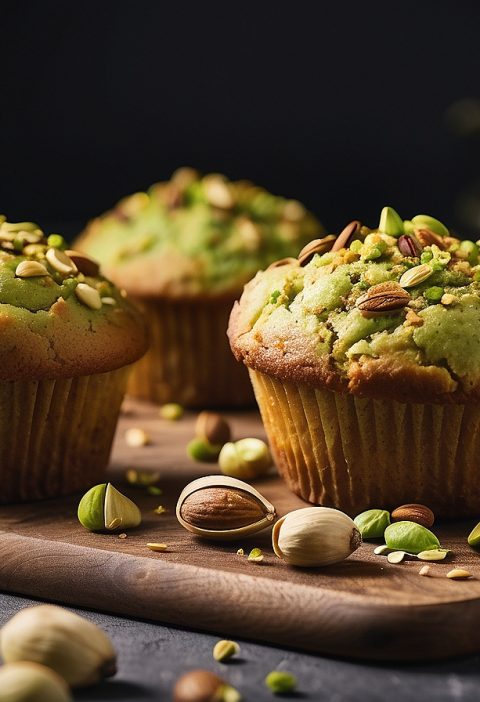 Irresistible Pistachio Muffins - A Nutty Delight to Satisfy Your Cravings